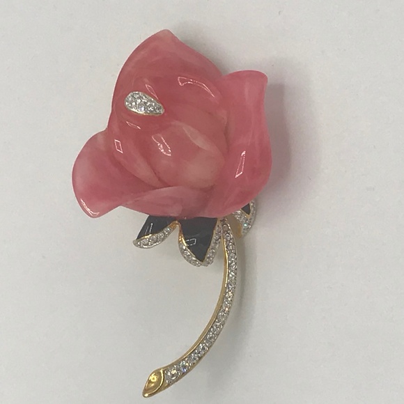 Kenneth Jay Lane Jewelry - Kenneth Jay Lane Pink Rose Pin